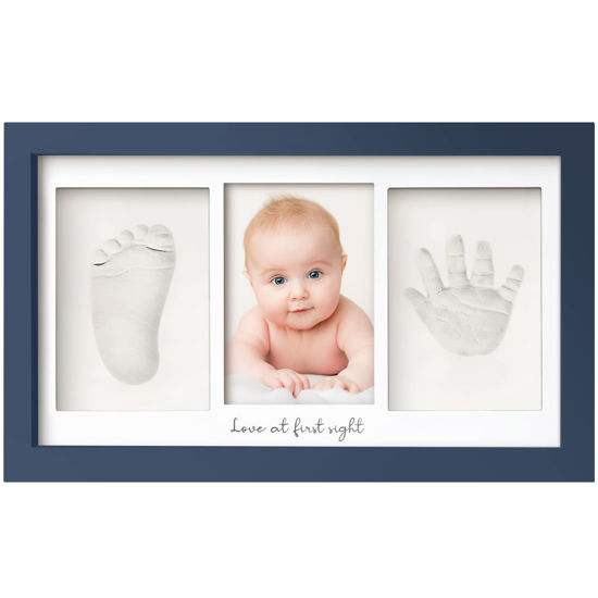 Picture of Baby Hand and Footprint Kit - Baby Footprint Kit, Newborn Keepsake Frame, Baby Handprint Kit,Personalized Baby Gifts, Nursery Decor,Baby Shower Gifts for Girls Boys, Mother's Day Gifts(Midnight Blue)