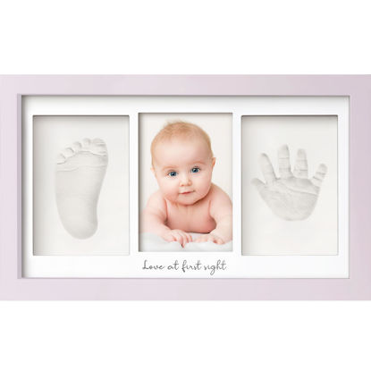 Picture of Baby Hand and Footprint Kit - Baby Footprint Kit, Newborn Keepsake Frame, Baby Handprint Kit, Personalized Baby Gifts, Nursery Decor, Baby Shower Gifts for Girls Boys(Soft Lilac)