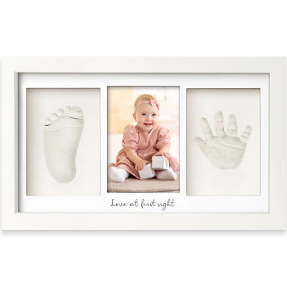 Picture of Baby Hand and Footprint Kit - Baby Footprint Kit, Newborn Keepsake Frame, Baby Handprint Kit, Personalized Baby Gifts, Nursery Decor, Baby Shower Gifts for Girls Boys(Alpine White)