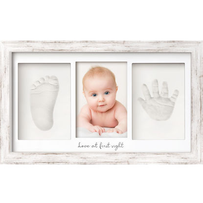 Picture of Baby Hand and Footprint Kit - Baby Footprint Kit, Newborn Keepsake Frame, Baby Handprint Kit, Personalized Baby Gifts, Nursery Decor, Baby Shower Gifts for Girls Boys(Vintage White)