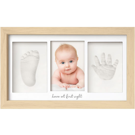 Picture of Baby Hand and Footprint Kit - Baby Footprint Kit, Newborn Keepsake Frame, Baby Handprint Kit,Personalized Baby Gifts, Nursery Decor,Baby Shower Gifts for Girls Boys, Mother's Day Gifts(Ash Wood)