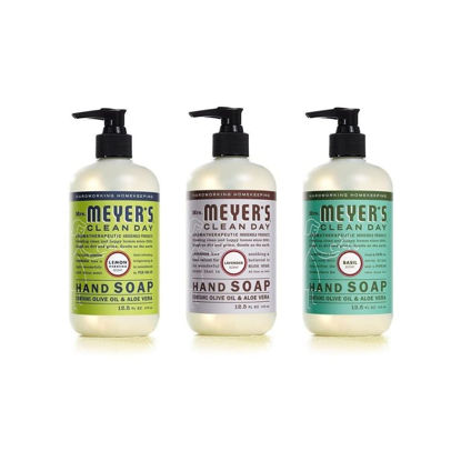 Picture of MRS. MEYER'S CLEAN DAY Liquid Hand Soap 3 Scent Variety Pack, Lemon Verbena, Lavender, Basil 3 CT (Variety Pack)