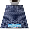 Picture of Drymate Original Cat Litter Mat, Contains Mess from Box, Protects Floors, Urine-Proof, Machine Washable, Soft on Kitty Paws, Absorbent, Waterproof (USA Made, Recycled Content) (29”x36”)(Indigo Blue)