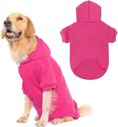 Picture of KOOLTAIL Basic Dog Hoodie - Soft and Warm Dog Hoodie Sweater with Leash Hole and Pocket, Dog Winter Coat, Cold Weather Clothes for XS-XXL Dogs