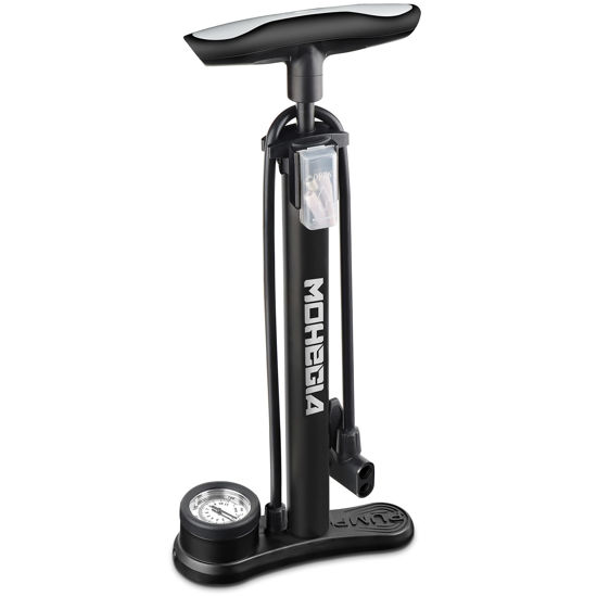 Picture of MOHEGIA Bike Floor Pump with Gauge,Air Bicycle Pump Inflator with High Pressure 160 PSI,Fits Schrader and Presta Valve