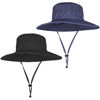 Picture of 2 Pack Sun Hats for Men Women Fishing Hat UPF 50+ Breathable Wide Brim Summer UV Protection Hat Black/Navy Blue