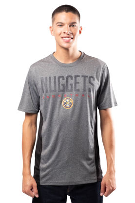 Picture of Ultra Game NBA Denver Nuggets Mens Active Tee Shirt, Charcoal Heather, Large