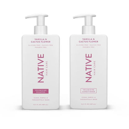 Picture of Native Vanilla & Cactus Flower Shampoo and Conditioner Contain Naturally Derived Ingredients |All Hair Type Color & Treated, Fine to Dry Damaged, Sulfate & Dye Free - 2-Pack