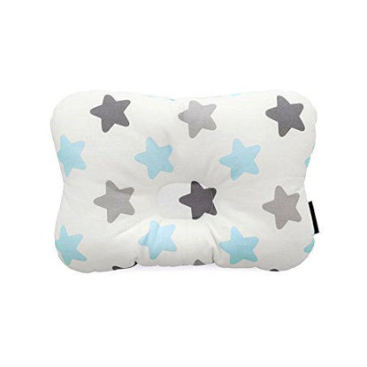 Picture of Baby Pillow for Newborn Breathable 3D Air Mesh Organic Cotton, Protection for Flat Head Syndrome BabyStar Blue