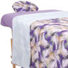 Picture of ForPro Professional Collection Designer Microfiber 3-Piece Massage Sheet Set, Purple Whisp with Lavender, Ultra-Light, Stain, and Wrinkle-Resistant Includes Flat and Fitted Sheet and Face Rest Cover