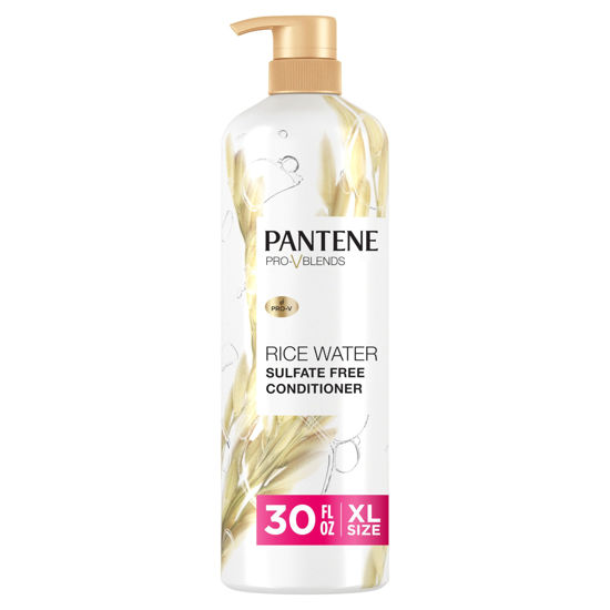 Picture of Pantene Conditioner, with Rice Water, Protects Natural Hair Growth, Volumizing, for Women, Nutrient Infused with Vitamin B5, Pro-V Blends, 30.0 oz