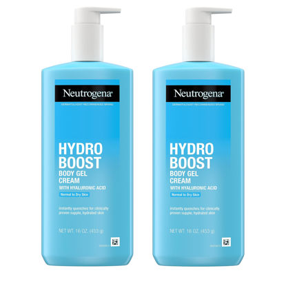 Picture of Neutrogena Hydro Boost Body Gel Cream, Hydrating Body Lotion with Hyaluronic Acid for Normal to Dry Skin, Hyaluronic Acid Lightweight Moisturizer, 16 OZ (Pack of 2)