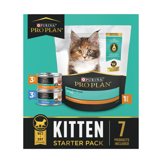 Picture of Purina Pro Plan Kitten Food Complete and Balanced Kitten Starter Kit - Dry and Wet Kitten Food Variety Pack