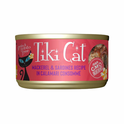 Picture of Tiki Cat Grill, Mackerel & Sardines, High-Protein and 100% Non-GMO Ingredients, Wet Whole Foods Cat Food for All Life Stages, 2.8 oz. Cans (Pack of 12)