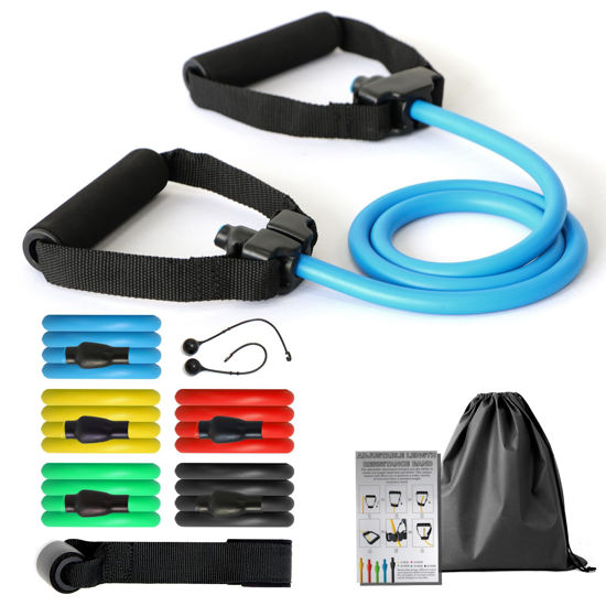 Picture of Professional Resistance Bands. Latex-Free, Work Out Bands, Stretch Bands for Working Out Women or Men, Exercise Bands Set for Physical Therapy (with Handle)