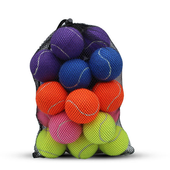 Picture of SHYUJAJIE Tennis Balls, 20 Pack Training Tennis Balls,High Elasticity Practice Tennis Balls for Beginner, Exercise Playing Balls for Pet Dog (Multicolour)