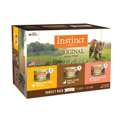 Picture of Instinct Original Grain Free Recipe Variety Pack Natural Wet Canned Cat Food by Nature's Variety, 3 Ounce (Pack of 12)