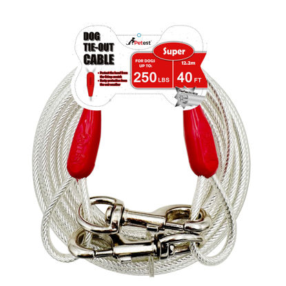 Picture of Petest 40ft Reflective Tie-Out Cable for Super Dogs Up to 250 Pounds