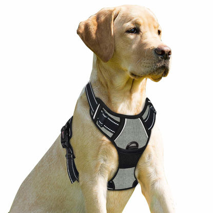 Picture of BARKBAY No Pull Dog Harness Front Clip Heavy Duty Reflective Easy Control Handle for Large Dog Walking(Flint Gray,XL)