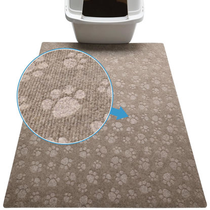 Picture of Drymate Premium Cat Litter Trapping Mat (Debossed Paw), Traps Mess from Box, Protects Floors, Urine-Proof, Machine Washable, Soft on Kitty Paws, Absorbent, Waterproof (USA Made, Recycled Content)