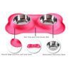 Picture of Hubulk Pet Dog Bowls 2 Stainless Steel Dog Bowl with No Spill Non-Skid Silicone Mat + Pet Food Scoop Water and Food Feeder Bowls for Feeding Small Medium Large Dogs Cats Puppies (M, Pink)