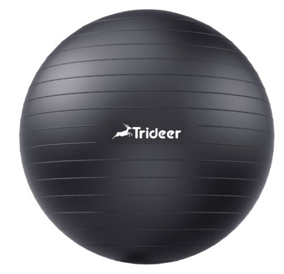 Picture of Trideer Yoga Ball Exercise Ball for Working Out, 5 Sizes Gym Ball, Birthing ball for Pregnancy, Swiss Ball for Physical Therapy, Balance, Stability, Fitness, Office Ball Chair, Quick Pump Included