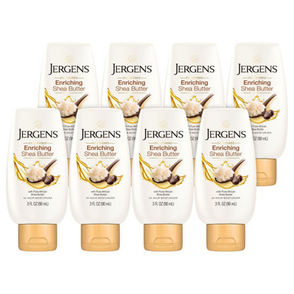 Picture of Jergens, Hand and Body Lotion, Shea Butter Deep Conditioning Moisturizer, 3X More Radiant Skin, with Pure Shea Butter, Dermatologist Tested, 3 Oz, Pack of 8