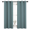 Picture of NICETOWN Modern Blackout Curtains Noise Reducing, Thermal Insulated and Privacy Room Darkening Drape Panels for Boy's Guest Room Door Small Short Window (Greyish Blue, 2 Panels, W34 x L54 -Inch)