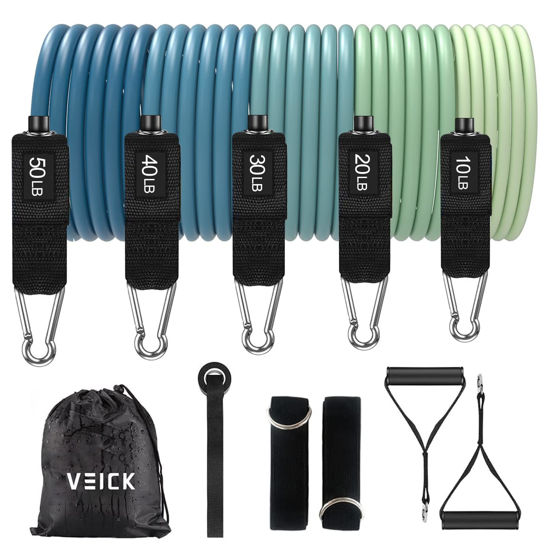 Picture of VEICK Resistance Bands, Exercise Bands, Workout Bands, Resistance Bands for Working Out with Handles for Men and Women, Exercising Bands for Fitness Weights Work Out at Home