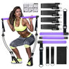 Picture of Pilates Bar Kit with Resistance Bands, Adjustable 3-Section Pilates Bar with Stackable Bands Workout Equipment for Legs,Hip,Waist and Arm Full Body Workouts Pilates (Purple(Adjustable,40/50lbs)