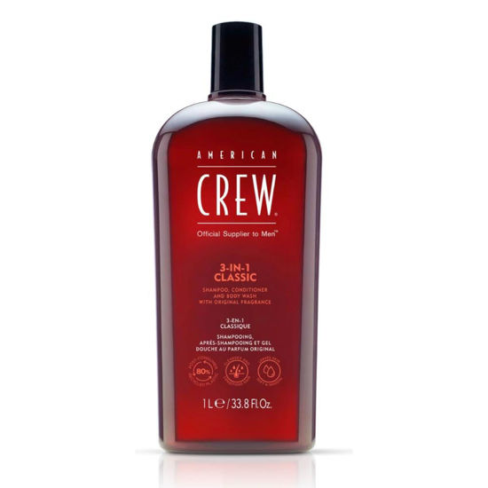 Picture of American Crew Shampoo, Conditioner & Body Wash for Men, 3-in-1, 33.8 Fl Oz