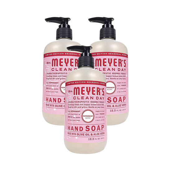 Picture of Mrs. Meyer's Clean Day Liquid Hand Soap, Peppermint, 12.5 oz (Pack of 3)