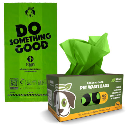 Picture of Doggy Do Good Poop Bags for Dogs (200 Ct), Easy Open Dog Poop Bags Rolls, Certified Home Compostable