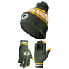 Picture of Ultra Game NFL Mens Womens Super Soft Winter Beanie Knit Hat With Extra Warm Touch Screen Gloves, Green Bay Packers