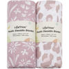 Picture of LifeTree Swaddle Blankets Baby Girl, 2-Pack Super Soft 70% Viscose Bamboo and 30% Cotton Muslin Swaddles Blankets (Large 47" x 47"), Mauve Floral & Blush Leopard Pattern, Newborn Baby Registry