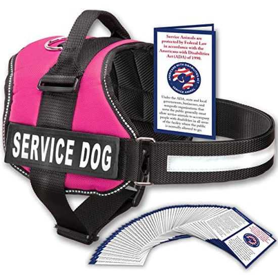 Picture of Service Dog Vest with Hook and Loop Straps and Handle - Harness is Available in 8 Sizes from XXXS to XXL - Service Dog Harness Features Reflective Patch and Comfortable Mesh Design