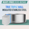 Picture of Coldest Dog Bowl, Anti Rust Metal & Non Slip Dog Bowls Large, Spill Proof Heavy Duty 3 Layers Insulated Dog Bowl, Food & Water Bowl for Dogs, Cats, Dishwasher Safe (64 oz, Polished Stainless Steel)