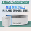 Picture of Coldest Dog Bowl - Anti Rust Metal & Non Slip Dog Bowls Large, Spill Proof Heavy Duty 3 Layers Insulated Dog Bowl - Food and Water Bowl for Dogs, Cats & Pets, Dishwasher Safe (64 oz, Epic White)