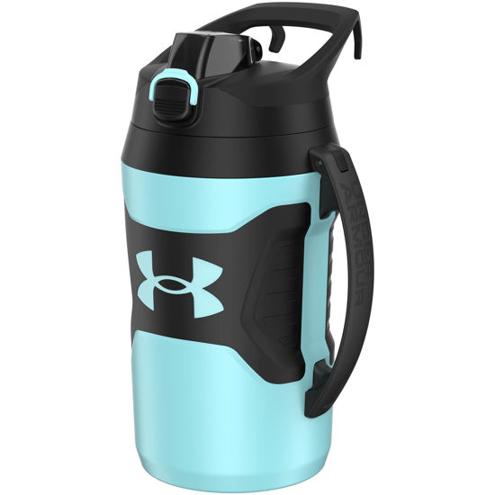 Picture of Under Armour Playmaker Sport Jug, Water Bottle with Handle, Foam Insulated & Leak Resistant, 64oz, Breeze Blue/Black