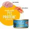 Picture of Tiki Cat Luau Shredded Meat, Wild Salmon & Chicken Recipe in Chicken Consumme, Grain-Free Balanced Nutrition Wet Canned Cat Food, For All Life Stages, 2.8 oz. Cans (Pack of 12)