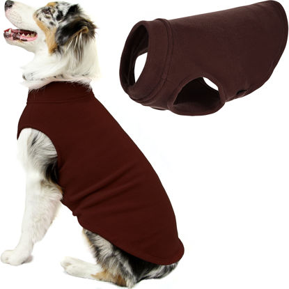 Picture of Gooby Stretch Fleece Vest Dog Sweater - Brown, 6X-Large - Warm Pullover Fleece Dog Jacket - Winter Dog Clothes for Small Dogs Boy or Girl - Dog Sweaters for Small Dogs to Dog Sweaters for Large Dogs