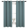 Picture of NICETOWN Modern Blackout Curtains Noise Reducing, Thermal Insulated and Privacy Room Darkening Drape Panels for Boy's Guest Room Door Small Short Window (Greyish Blue, 2 Panels, W34 x L63 -Inch)