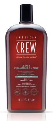 Picture of AMERICAN CREW 3-IN-1 CHAMOMILE + PINE Shampoo, Conditioner and Body Wash, 33.8 Fl Oz (Pack of 1)