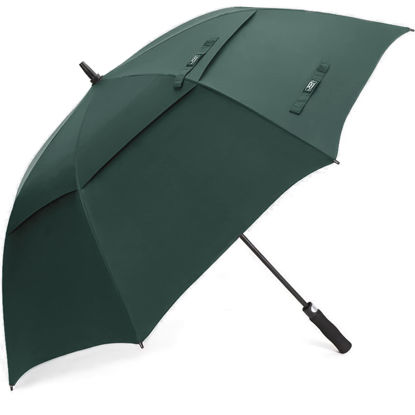 Picture of G4Free 62 Inch Automatic Open Golf Umbrella Extra Large Oversize Double Canopy Vented Windproof Waterproof Stick Umbrellas(Dark Green)