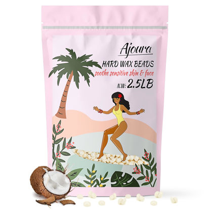 Picture of Ajoura 2.5 lb Wax Beads for Hair Removal - Premium Hard Wax for Coarse Hair, Ideal for Brazilian Bikini, Legs, Face, Underarms, Arms, Chest, Back - Sensitive Skin for Efficient Home & Salon Waxing