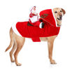 Picture of BWOGUE Santa Dog Costume Christmas Pet Clothes Santa Claus Riding Pet Cosplay Costumes Party Dressing up Dogs Cats Outfit for Small Medium Large Dogs Cats