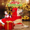 Picture of BWOGUE Santa Dog Costume Christmas Pet Clothes Santa Claus Riding Pet Cosplay Costumes Party Dressing up Dogs Cats Outfit for Small Medium Large Dogs Cats