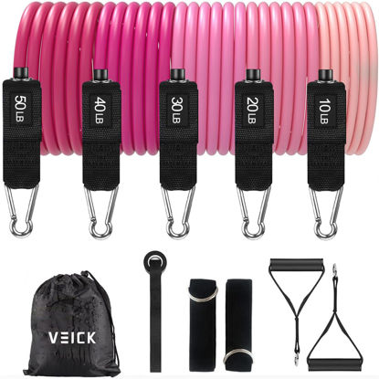 Picture of VEICK Resistance Bands, Exercise Bands, Workout Bands, Resistance Bands for Working Out with Handles for Men and Women, Exercising Bands for Fitness Weights Work Out at Home