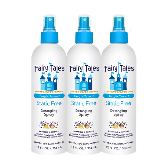 Picture of Fairy Tales Tangle Tamer Static Free Detangling Spray - Detangler Spray for Kids - Paraben Free, Sulfate Free, Gluten Free, Nut Free - 12 oz (3 Pack)