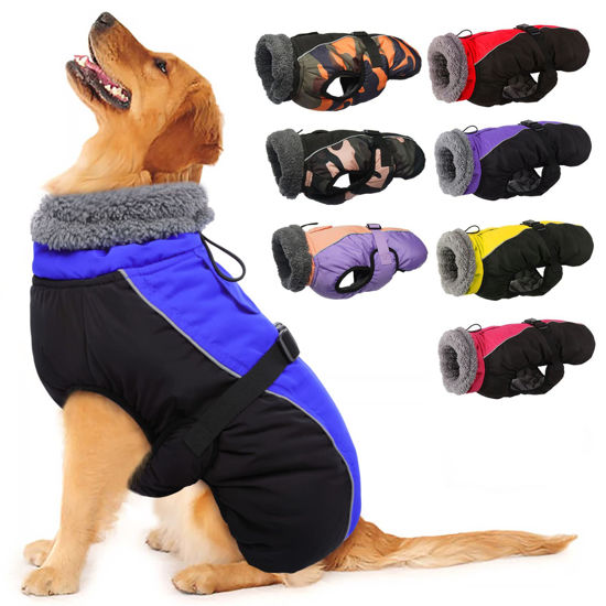 Picture of IECOii Extra Warm Dog Coat Reflective Adjustable Dog Jacket Dog Winter Coat with Buckle Fleece Turtleneck Dog Jacket for Cold Weather Soft Winter Coat for Small Medium Extra Large Dogs